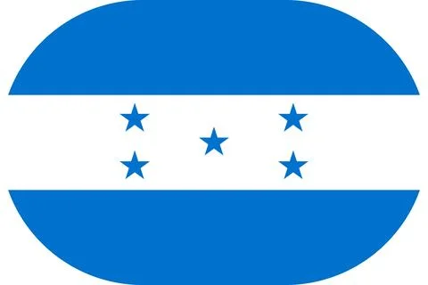 Honduras flag in flat oval design Illustrazione stock
