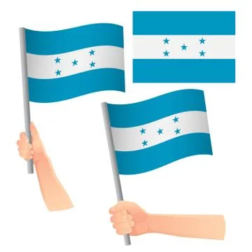 Honduras flag in hand set Stock Illustration