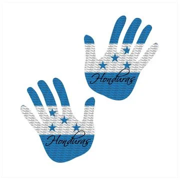 Honduras flag hand vector 库存插图