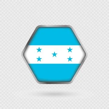 Honduras flag in a hexagon frame. Stock Illustration
