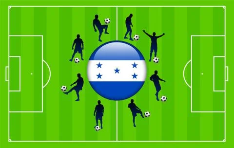 Honduras Flag Icon Internet Button with Soccer Match Illustrazione stock