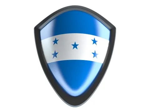 Honduras flag on metal shield isolate on white background. Stock Illustration