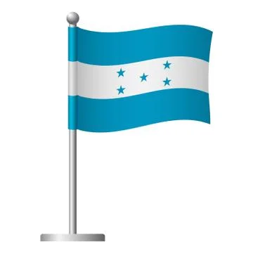 Honduras flag on pole icon Stock Illustration
