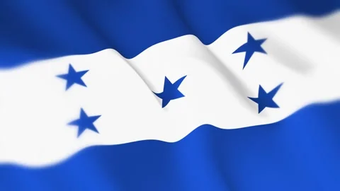Honduras Flag Seamless Loop 4k 60fps on Sky Background Stock Footage 340349108
