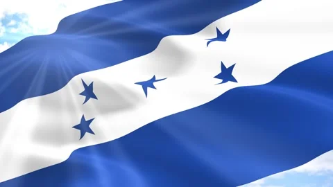 Honduras Flag Seamless Loop 4k 60fps on Sky Background Vídeos de archivo 341561121
