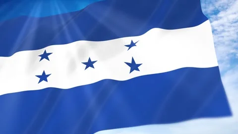 Honduras Flag Seamless Loop 4k 60fps on Sky Background Stock Footage 341673708