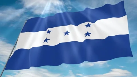 Honduras Flag Seamless Loop 4k 60fps on Sky Background Stock Footage 341757732