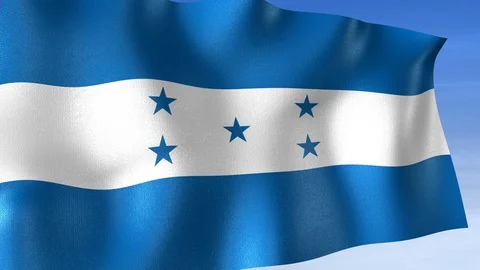 Honduras Flag - Set of 3 Angles with Masks [3WaveSeries] Stock Footage 103473412