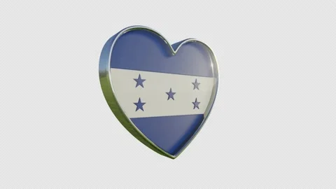 Honduras Flag in the Shape of 3D Heart. Video stock 138428291