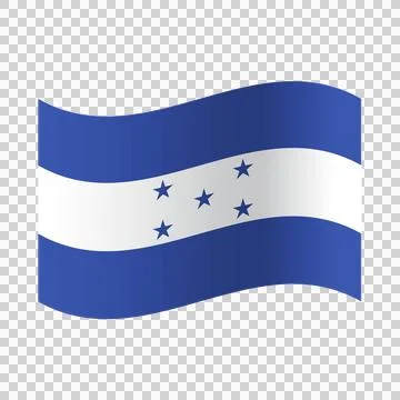 Honduras flag vector waving with transparent background. Иллюстрация