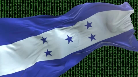 Honduras flag - Waving flag on matrix binary code background Stock Footage 321421241