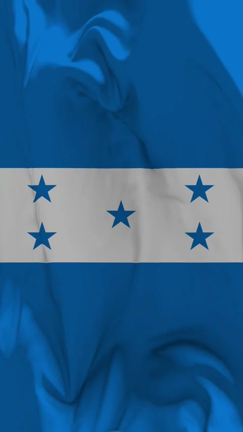 Honduras Flag Waving in Slow Motion Loop Animation, Vertical Format Stock Footage 337819614