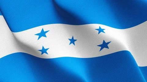 Honduras flag waving on wind. Stock Illustration