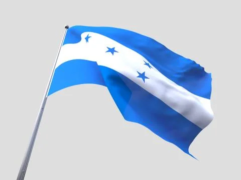 Honduras flying flag isolate on white background. Stock Illustration