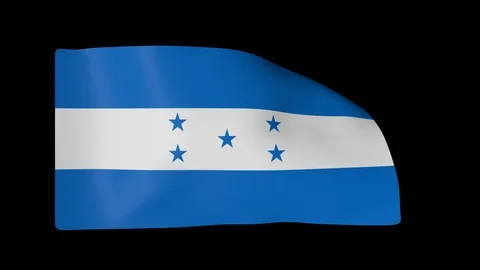 Honduras Full Flag plus Alpha Channel 库存影片 87241659