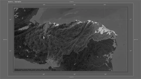 Honduras highlighted - composition. Grayscale Stock Illustration
