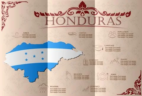 Honduras, infographics, statistical data, sights. Vector illustration Stock Illustration