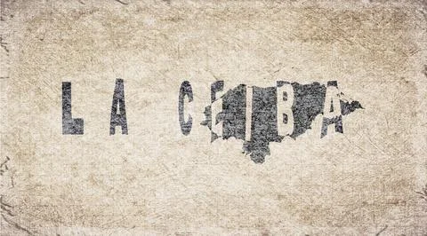 Honduras La Ceiba Typography Map Stock Illustration