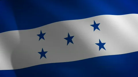 Honduras looping flag waving in the wind Stock Footage 800017