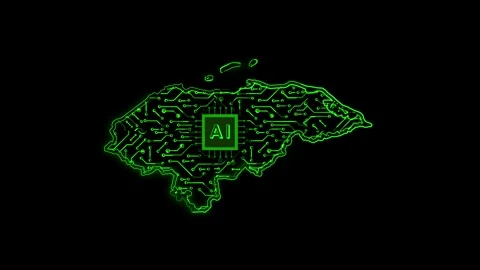 Honduras Map AI Chipset Technology Opener Stock Footage 337055708