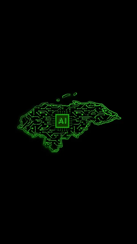 Honduras Map AI Chipset Technology Opener Stock Footage 337171688