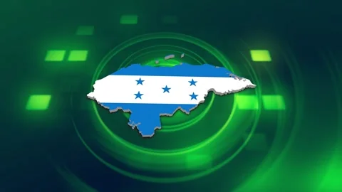 Honduras Map and Flag Background Stock Footage 344028151