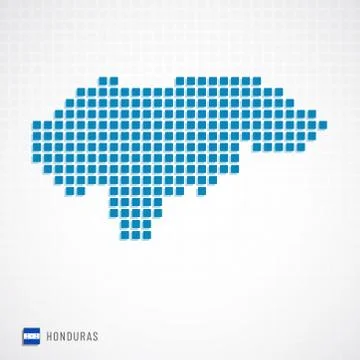 Honduras map and flag icon Stock Illustration