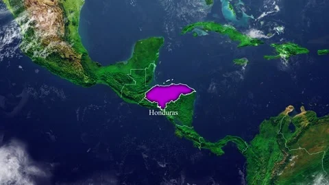 HONDURAS Map With Borders Stock Footage 318675040