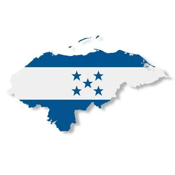 Honduras map with clipping path to remove shadow 3d illustration Stock Illustration