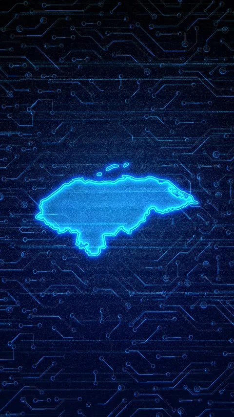 Honduras Map Digital Technology Opener Video stock 336312661