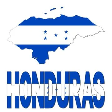 Honduras map flag and text illustration Stock Illustration