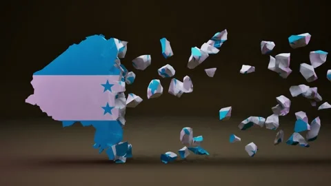 Honduras Map With Flag Video stock 324435980
