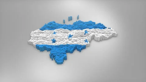 Honduras Map with Flag Intro Background Stock Footage 315164143