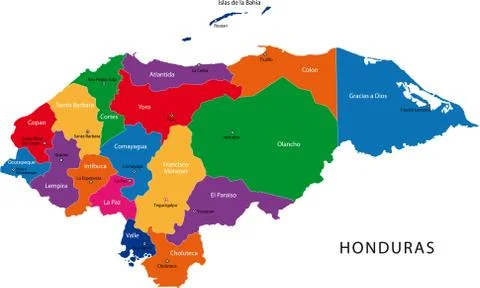 Honduras map Stock Illustration