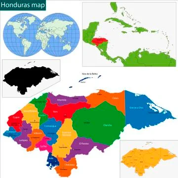 Honduras map Stock Illustration