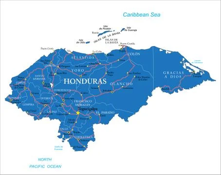 Honduras map Stock Illustration