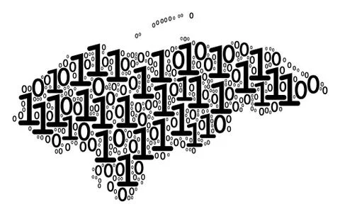 Honduras Map Mosaic of Binary Digits Illustrazione stock