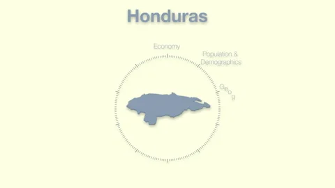Honduras MAP revealingmotion graphics data elements Stock Footage 339865346