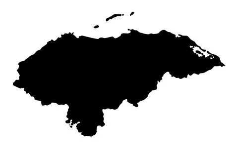 Honduras map silhouette Stock Illustration