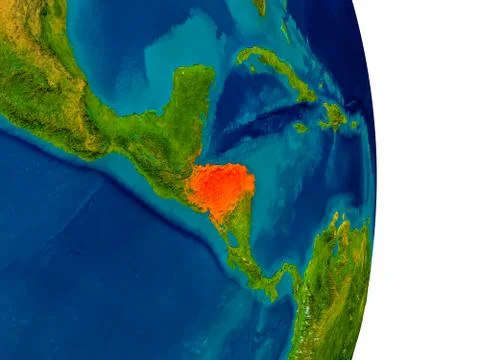 Honduras on model of planet Earth Stock Illustration