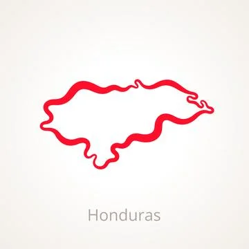 Honduras - Outline Map Stock Illustration
