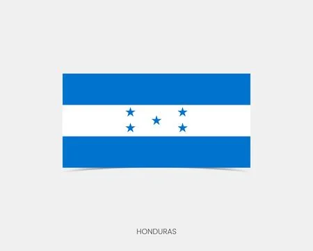 Honduras Rectangle flag icon with shadow. Illustrazione stock