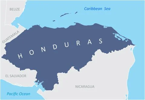 Honduras region map Stock Illustration