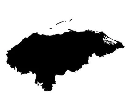 Honduras vector map silhouette isolated on white background Stock Illustration