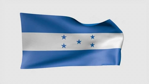 Honduras Waving Flag Transparent Alpha Stock Footage 274432401