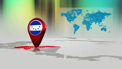 Honduras World Map Pin Location Background Loop 4k Stock Footage 341771646
