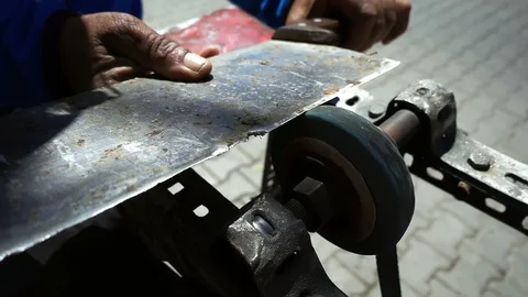 Hone the Knife Machine 1 Stock Footage 108007024