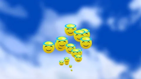 Honest emoji in sky Stock Footage 197530215
