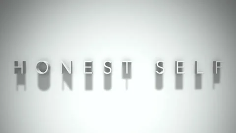 Honest self 3D title animation with shadows on a white background Video stock 297667826