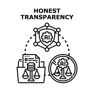 Honest transparency in artificial intelligence and ethical data Stock Illustration